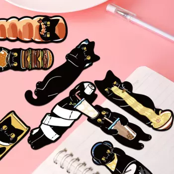 30pcs Irregular Black Cat Bookmarks Reading Pages Books Tagged Students Stationary Supplies DIY Aesthetic Bookmark Creative Gift