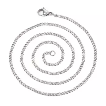 30pcs Titanium Steel Curb Chain with Lobster Claw Clasp for Men Women Necklace Bracelet DIY Jewelry Making Supplies 45.5cm long