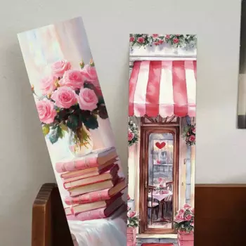 30PCS Valentine's Day Bookmarks Romantic Pink Painting Cards Page Break Student Stationery Creative Holiday Gifts Reading Tags