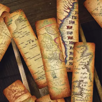 30pcs Vintage Map Bookmark Reading Pages Books Annotated School Stationary Supplies DIY Creative Aesthetic Bookmark Student Gift