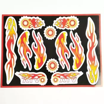 30x22 см наклейка с пламенем для мотоцикла, чоппера, велосипеда, квадроцикла, скутера, водонепроницаемая наклейка из ПВХ