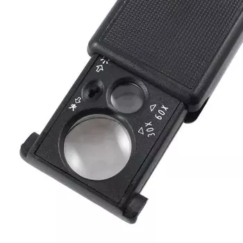 30X 60X светодиодный УФ-свет, выдвижная лупа, лупа, оптическая линза, увеличительное стекло для бриллиантов, денежных штампов, проверки ювелирных изделий