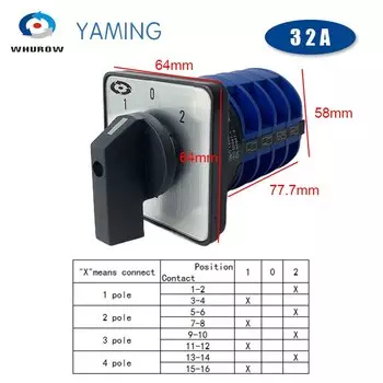 32 А 4 полюса 690 в 16 клеммный винт LW26 YMW26-32/4 поворотный многоступенчатый переключатель положения универсальный переключатель Cam главный переключатель