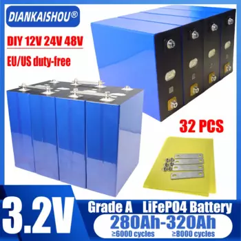 32 шт., литий-железо-фосфатные аккумуляторы 3,2 в а/ч