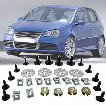 32X автомобильный крепеж, крышка подложки двигателя, зажимы, гайка, винт, крыло, нижний брызговик, щит для VW Golf Bora Audi A3 Seat Leon