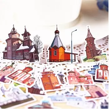 34 шт. наклейки BLINGIRD Send You A Dream City / Castle