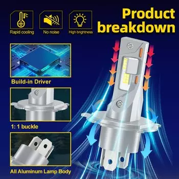 35000LM H4 Светодиодная фара 120 Вт 3570 CSP Чипы Автомобильные фары H7 H1 H11 9005 9006 HB3 HB4 6000K Белые противотуманные фары 12 В Автоматические фары