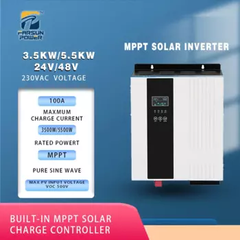 3500 Вт/5500 Вт Номинальная мощность Инвертор для солнечной батареи MPPT PV 500 В Преобразователь мощности 0 ~ 60A Регулируемый гибридный солнечный инвертор для дома