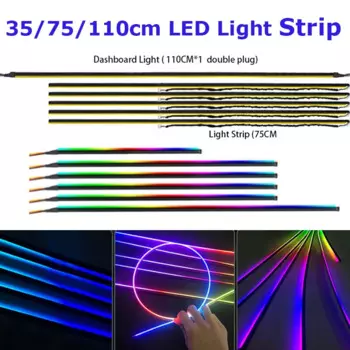 Фотообои 35 см, 75 см, 110 см, диаметром 18 в 1, фотообои, акриловая лента 213, 64 цвета, Симфония атмосферы, лампа, приборная панель, автомобильные аксессуары