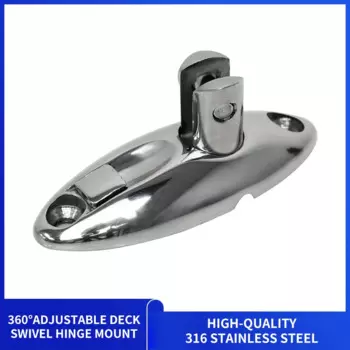 360° Adjustable Bimini Top Mount Swivel Deck Hinge With Rubber Pad Quick Release Pin 316 Stainless Steel Boat Accessories