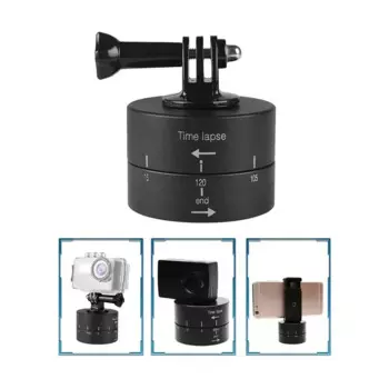 360 Degrees Time Lapse Stabilizer Photography Aluminum for GoPro Hero 11 10 9 Xiaomi DSLR Phone Panning Rotating 60 Min Yuntai