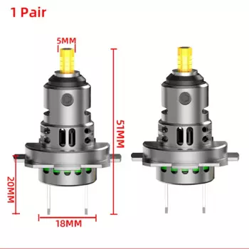360 H7 Светодиодная автомобильная лампа для фар Мини 1:1 Беспроводная 2000 Вт 3D 4 стороны CSP Супер яркая светодиодная фара H7 с автоматическим диодом Turbo 6000K с вентилятором