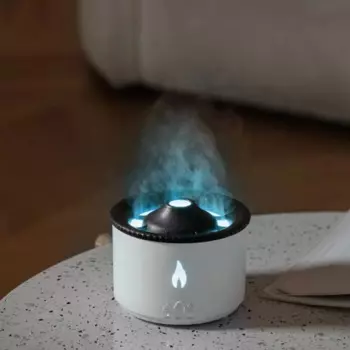 360 мл вулканический настольный увлажнитель воздуха со светодиодной подсветкой и реалистичным эффектом пламени, крутой Прямая