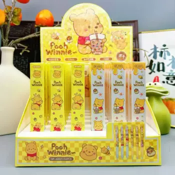 36 шт., гелевая ручка Disney Winnie The Pooh Press, 0,5 мм, черная нейтральная ручка, канцелярские принадлежности для студентов, детские подарки