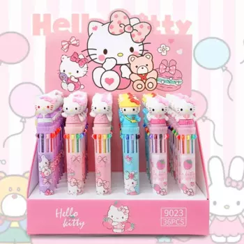 36 шт. Sanrio 10-цветная шариковая ручка Hello Kitty Cute Kt мультфильм пресс ручка для письма школьные принадлежности канцелярские принадлежности для студентов