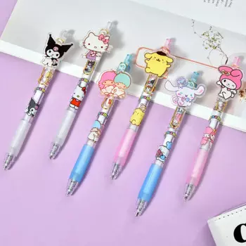 36 шт. Sanrio акриловая гелевая ручка Hello Kitty Melody Kuromi Милая мультяшная девушка сердце пластырь для письма студенческие канцелярские принадлежности оптом