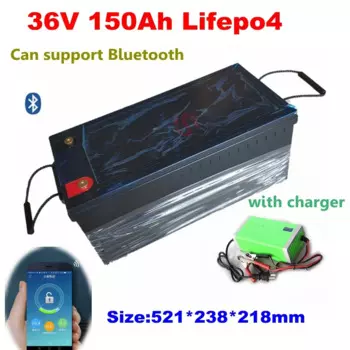 36 В 150 Ач lifepo4 литиевая батарея Bluetooth BMS приложение для 3000 Вт 2000 Вт трехколесного велосипеда ИБП автомобиля скутера лодки кемпинга + зарядное устройство 10 А