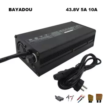 36 В 43,8 в 5A 10A LiFePO4 умное быстрое зарядное устройство 12S 38,4 V LFP железо фосфатные зарядные устройства с алюминиевым корпусом