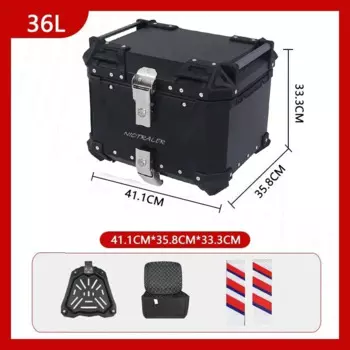 36L Универсальный мотоциклетный хвост, задний верхний багажник, чехол для шлема, багажник для хранения, алюминиевый ящик для инструментов, аксессуары для мотоциклов, водонепроницаемый
