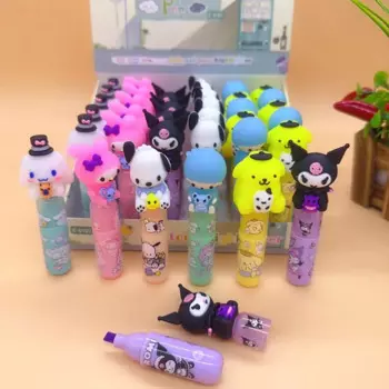 36pcs/ лот Sanrio мелодия куроми 6 цветов маркера маркера симпатичный Pochacco рисования флуоресцентных маркерных ручек канцелярских школьных принадлежностей