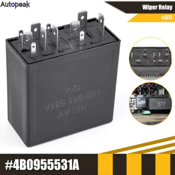 377 11-контактное реле управления двигателем стеклоочистителя с прерывистой задержкой для VW Golf Passat B5 MK4 Bora Jetta Audi A4 A6 4B0 955 531 A 4B 0955531 A