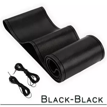 38 см 15 дюймов автомобильный плетеный чехол на руль, иглы и нитки из искусственной кожи, мягкие нескользящие комплекты автомобильных аксессуаров для интерьера