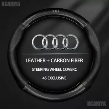 38 см чехол на руль автомобиля из искусственной кожи, для Audi Q2 Q3 Q5 Q7 Q8 S4 S3 S5 S6 S8 RS6 RS4 A1 A3 A4 A5 A6 A7 A8 Автоаксессуары