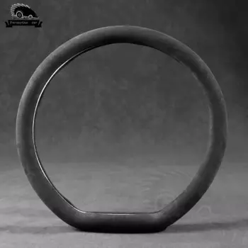 38 см замшевый чехол на руль автомобиля D-образной формы для Golf K3 POLO JATTA Suzuki Swift Nissan Rogue Mercedes AMG Ferrari