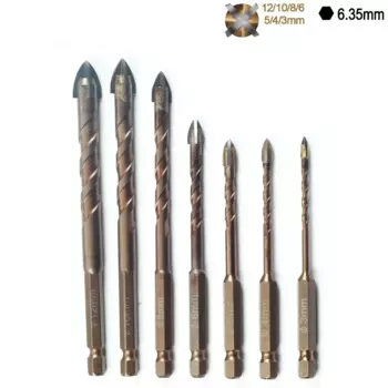 Набор сверл для стекла, керамики, бетона, 3-12 мм