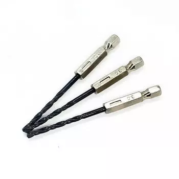 3/15 шт., черная спиральная дрель 3, 4, 5 мм, набор нитридных сверл по дереву, металлу, высокоскоростной стали, 1/4 дюйма, 6,35 мм, шестиугольная ручка