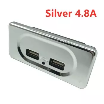 3.1A 4.8A Dual USB Автомобильное зарядное устройство Розетка 12 В 24 В для мотоцикла Авто Грузовик ATV Лодка RV Автобус Адаптер питания Розетка Светодиодный светильник