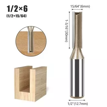 3-25 мм диаметр 1/2 дюйма хвостовик прямой Bit Tungsten Карбид с одной двойной канавкой фреза для деревообработки