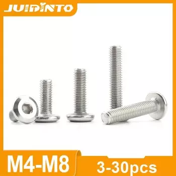 3-30 шт., шурупы с шестигранной головкой, из нержавеющей стали