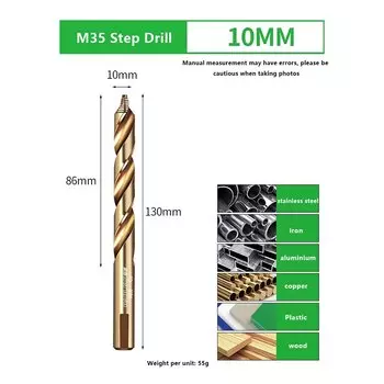 3/4/5/6/7/8/9/10 мм M35 кобальтовые прямые ступенчатые сверла HHS резак для ручной электрической ударной дрели несколько сверл