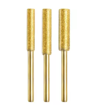3/5/8 шт. цилиндрические заусенцы с алмазным покрытием 4/4, 8/5, 5 мм точилка для бензопилы каменная пилка для заточки цепи резьба шлифовальный набор инструментов