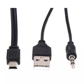 3,5 мм Aux USB2.0 Мини 5-контактный USB портативный аудиокабель для динамика
