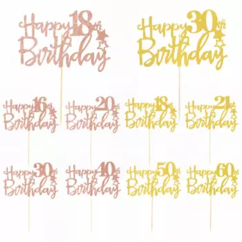 Топперы для торта «С днем рождения» YONGSNOW