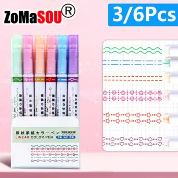 Кавайные ручки-текстовыделители 3/6 шт