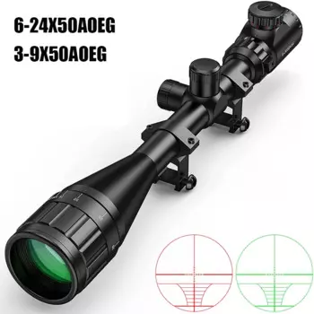 3-9X50 6-24X50 AOEG Охотничья оптика 20 мм/11 мм Рельсовый прицел Красный/Зеленый Подсветка Crosshair Телескопические прицелы