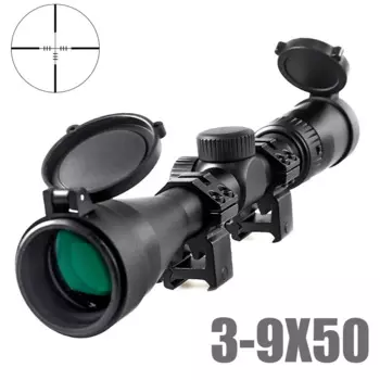 3-9X50 прицел для винтовки, охотничий оптический прицел, винтовочный телескопический прицел 20/11 мм для наружной съемки, страйкбола