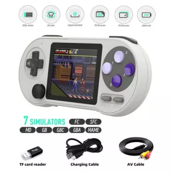 3-дюймовая портативная игровая консоль SF2000, игровая мини-консоль, 6000 встроенных игр, ретро-консоль с поддержкой AV-выхода