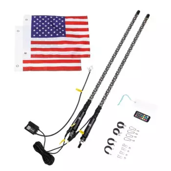 3-футовый спиральный светодиодный фонарь для боковой стороны для управления через приложение UTV, совместимый с Polaris RZR для Can-Am Maverick X3