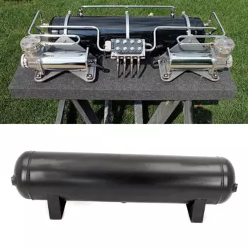 3 галлона, 4 галлона, 5 галлонов, алюминиевый воздушный цилиндр, черный Воздушный бак, пневматический подвесной резервуар, воздушный гудок, резервуар с 1/4 отверстиями NPT