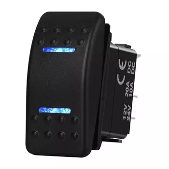 3-ходовой клавишный переключатель 12 В DPDT 3-позиционный вкл. Выкл. Переключатель мгновенного включения вкл. Выкл. Синий фотоэлемент для автомобиля лодки Carling