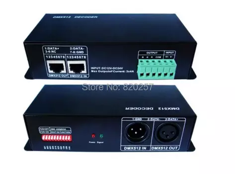 3-канальный декодер DMX512, DC12-24V, бесплатная доставка