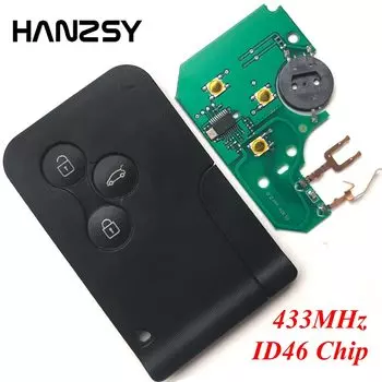 3 кнопки 433 Мгц дистанционный ключ для Renault megan 2 3 Scenic 2003-2008 карта с PCF7947 ID46 чип Автомобильный смарт-ключ