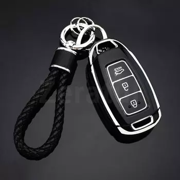 3-кнопочный брелок из ТПУ, чехол для автомобильного ключа, полное покрытие для Hyundai Santa I30 IX35 Encino KONA Solaris Azera Grandeur Elantra Accent Fe