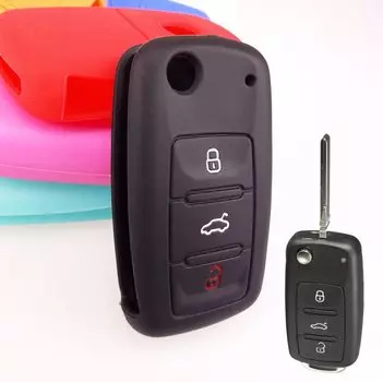 3-кнопочный силиконовый чехол для дистанционного брелока, подходит для Vw Seat Skoda Polo Passat b5 Golf 4 5 6 Jetta Cc Gti Tiguan Bora Eos Beetle