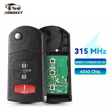 3-кнопочный транспондер Dandkey 2 + 1 С чипом 4D63, Автомобильный Дистанционный ключ 315 МГц для Mazda CX-7 CX7 2009-2012, оригинальный ключ