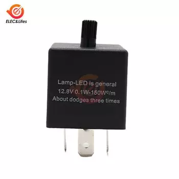 3-контактное светодиодное реле мигалки для мотоцикла, регулируемая частота, указатель поворота, 12 В, мигающий индикатор, реле мигалки для аксессуаров для мотоциклов